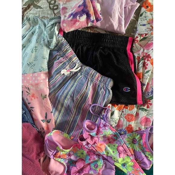 Girls Summer Clothing Lot Champion Old Navy Denim Overalls Dress Shorts Swim 5T - Picture 2 of 13